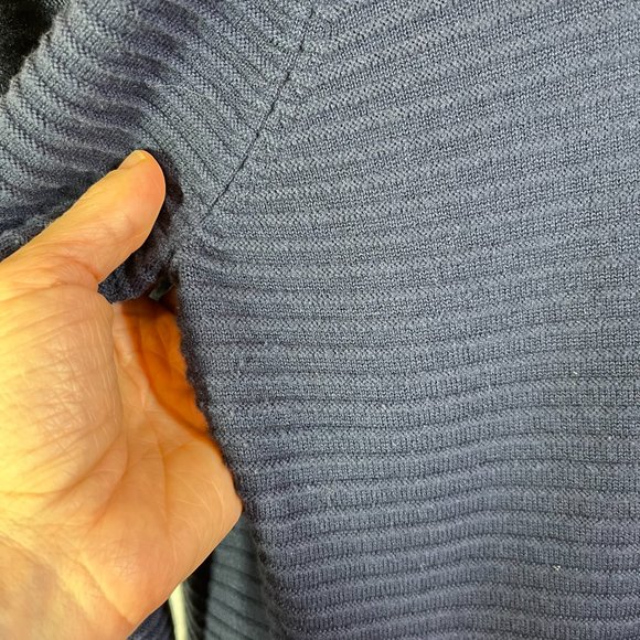 Boden US 18L Navy Blue Libby Textured Sweater Dress 3/4 Sleeve Cotton Wool Blend - Picture 3 of 10